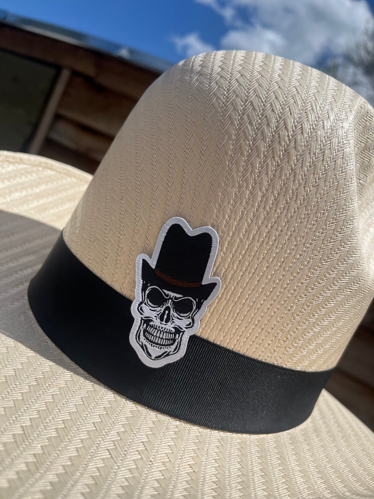 'La Muerte' Cowboy Skull Peel & Stick Woven Patch