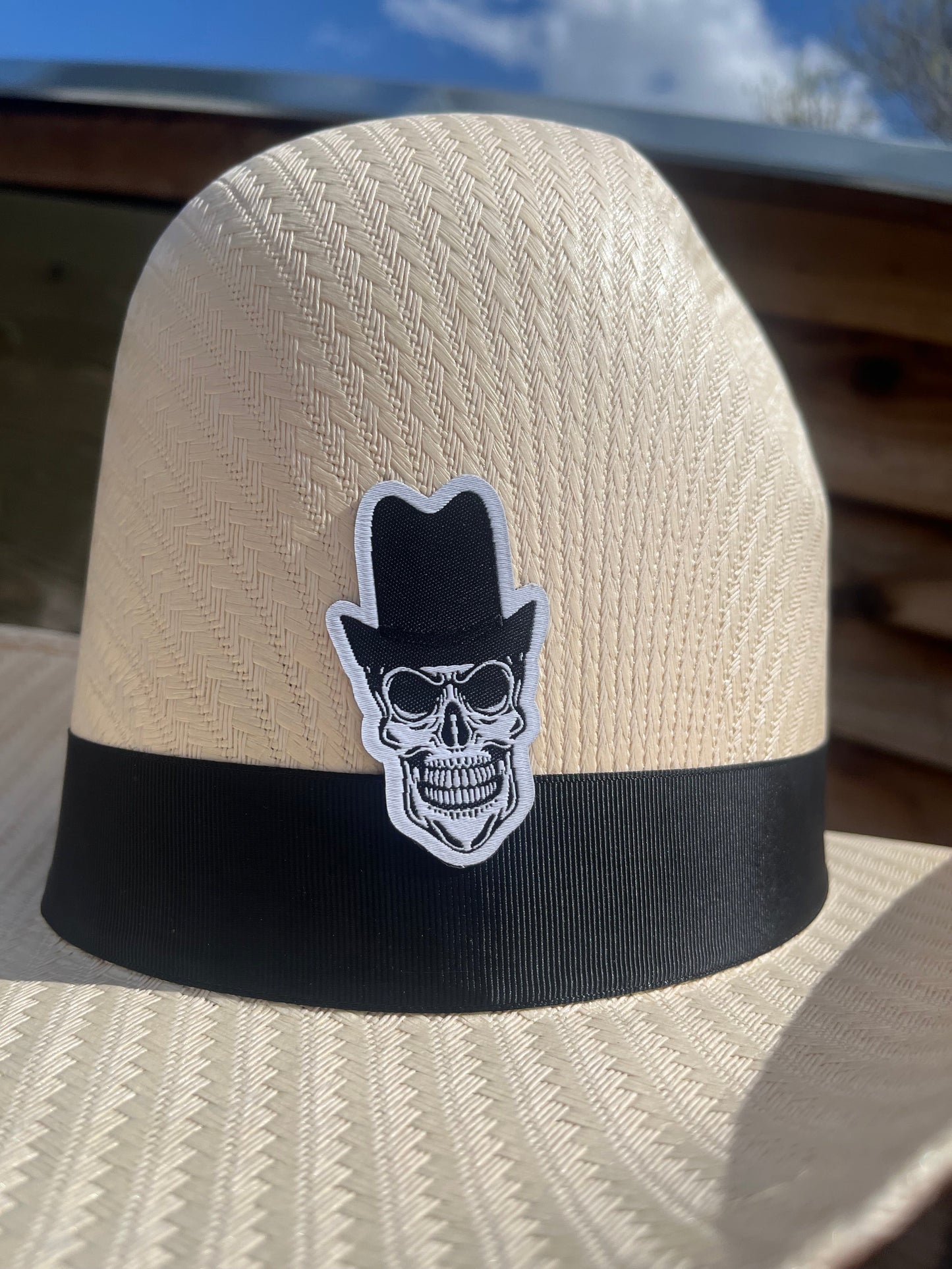 'La Muerte' Cowboy Skull Peel & Stick Woven Patch