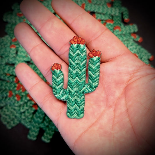 Peel & Stick Embroidered Cactus Patch