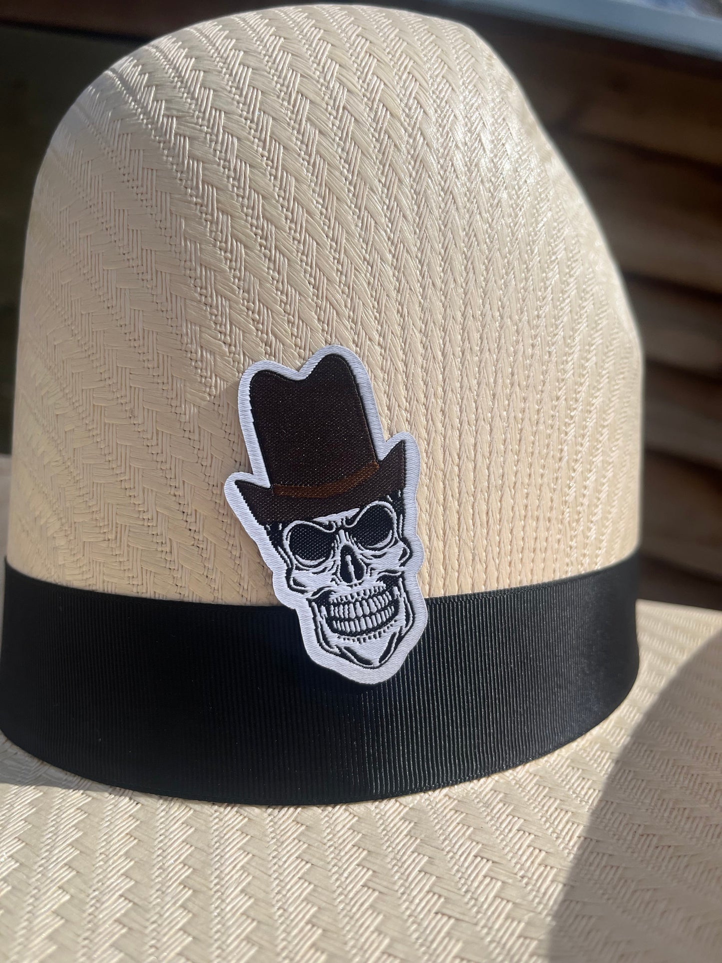 'La Muerte' Cowboy Skull Peel & Stick Woven Patch